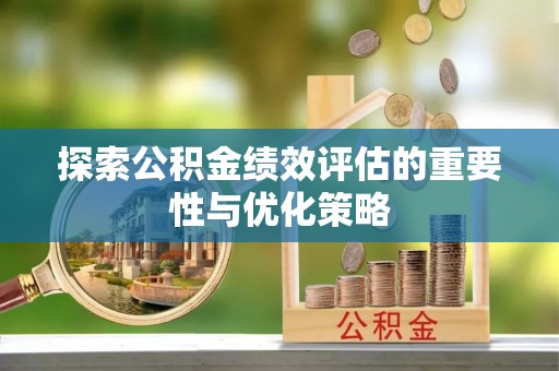 山上探索公积金绩效评估的重要性与优化策略